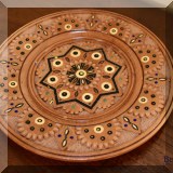 D103. Carved wooden plate 7.5” - $14 
